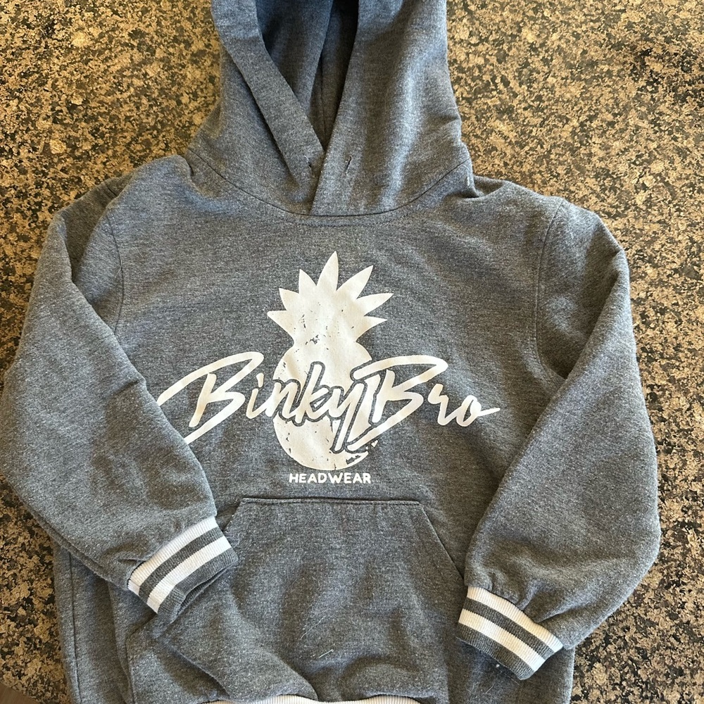 Binky Bro gray and white hoodie sweatshirt size 2T